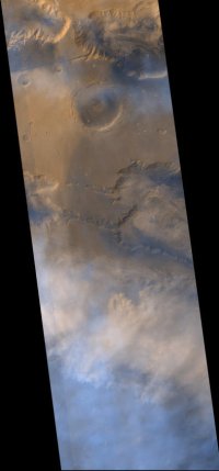 MGS image of dust over Valles Marineris.