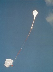 Launch of test model and balloon.