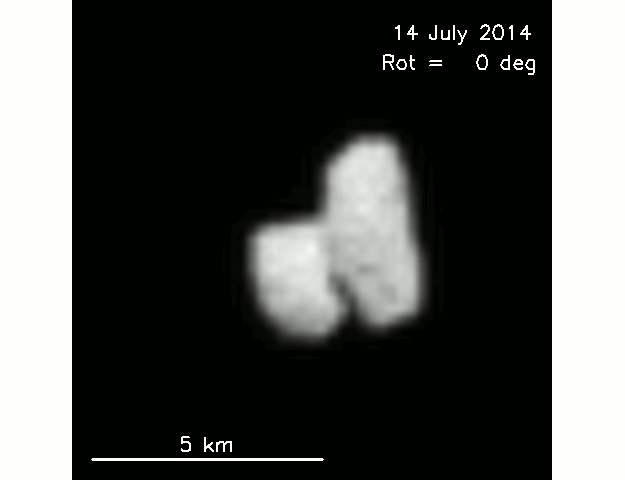 نمای چرخشی از دنباله دار  67 P / C-G  . انتشار توسط کاوشگر روزتا - آژانس فضایی اروپا 