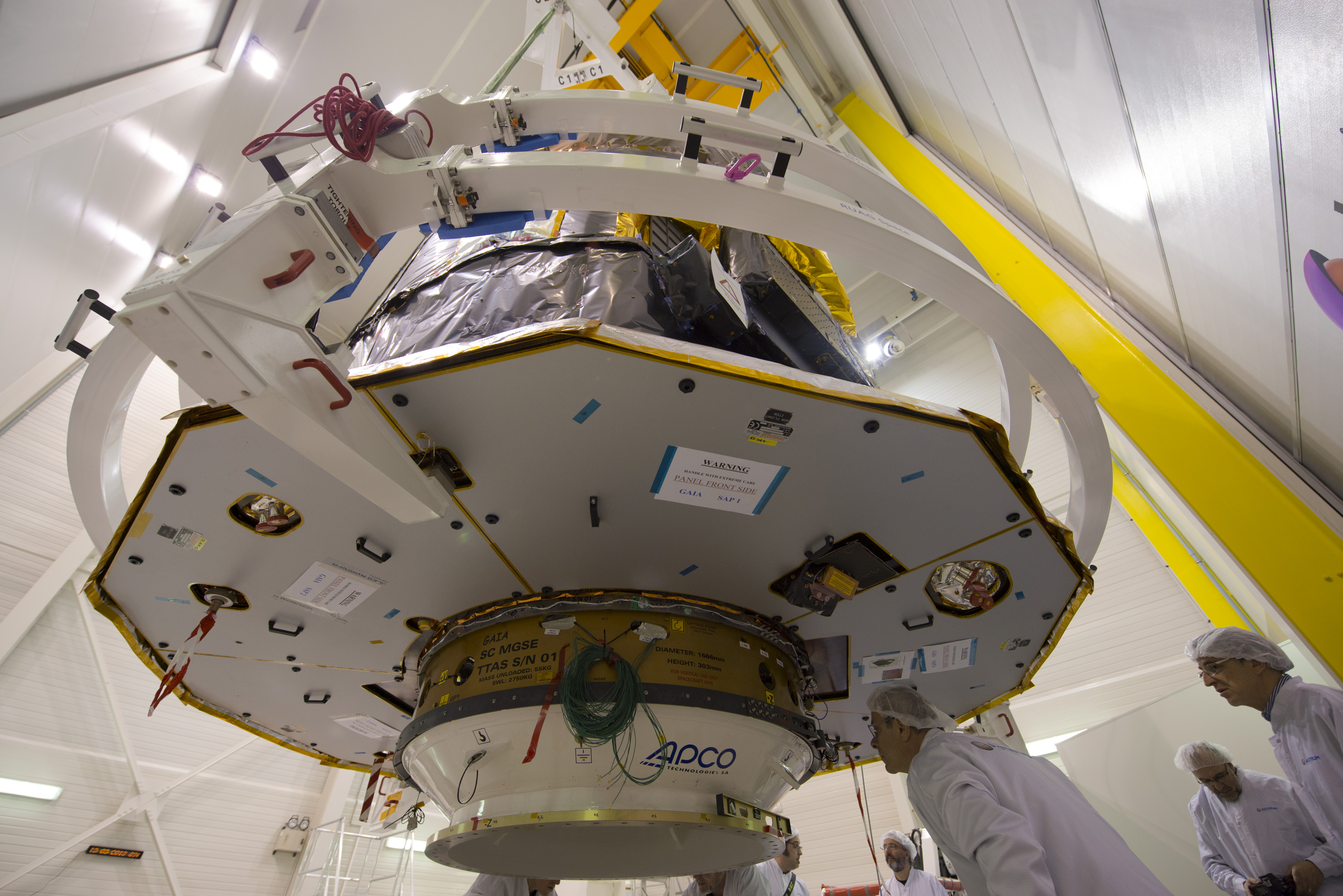 ESA Science & Technology: Gaia Spacecraft During Vertical Lift