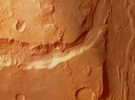 Description: Detail of the first image above, showing a valley arm merging with the Ares Vallis outflow channel.